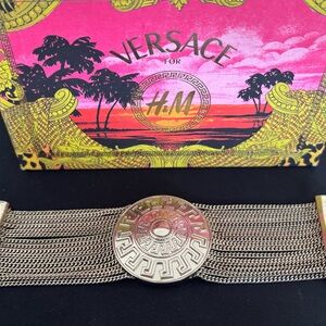 Limited Edition Versace Gold Toned Chain Multi-Strand Bracelet